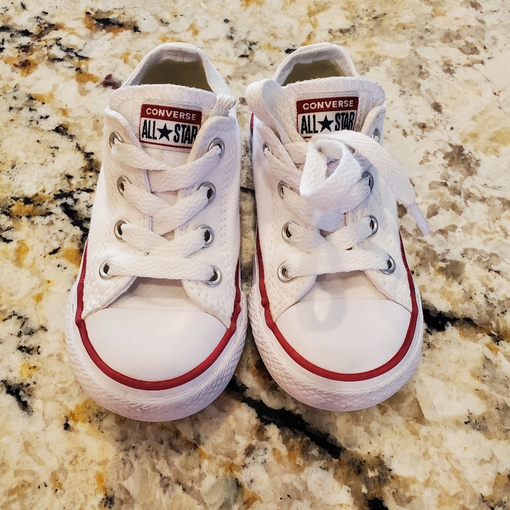 Toddler white converse